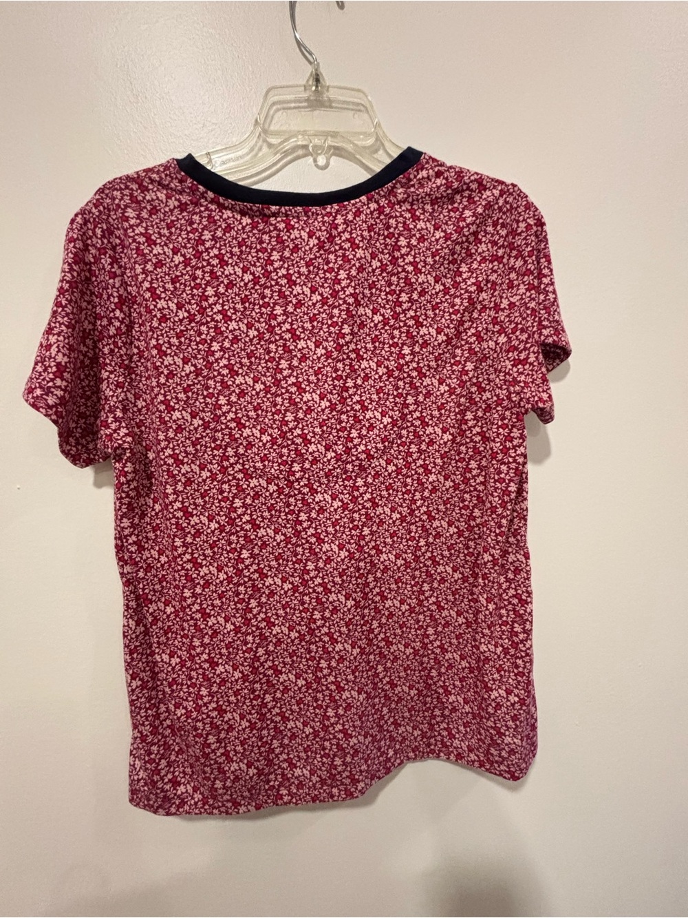 Tommy Hilfiger Red Floral Pajama Set with Navy Trim - Picture 5 of 9